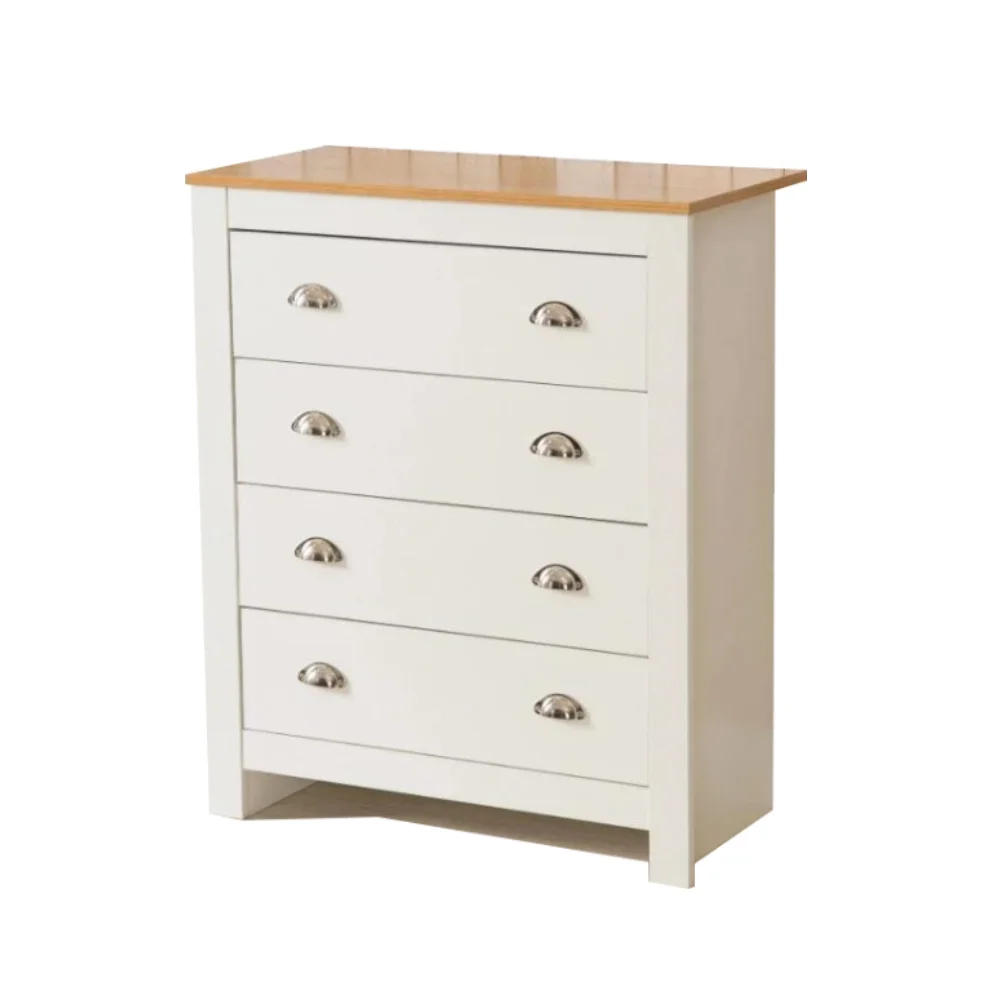 Vintage Living Room Furniture White Modern OAK MDF Wood Cabinet drawer chest With 4 Drawer
