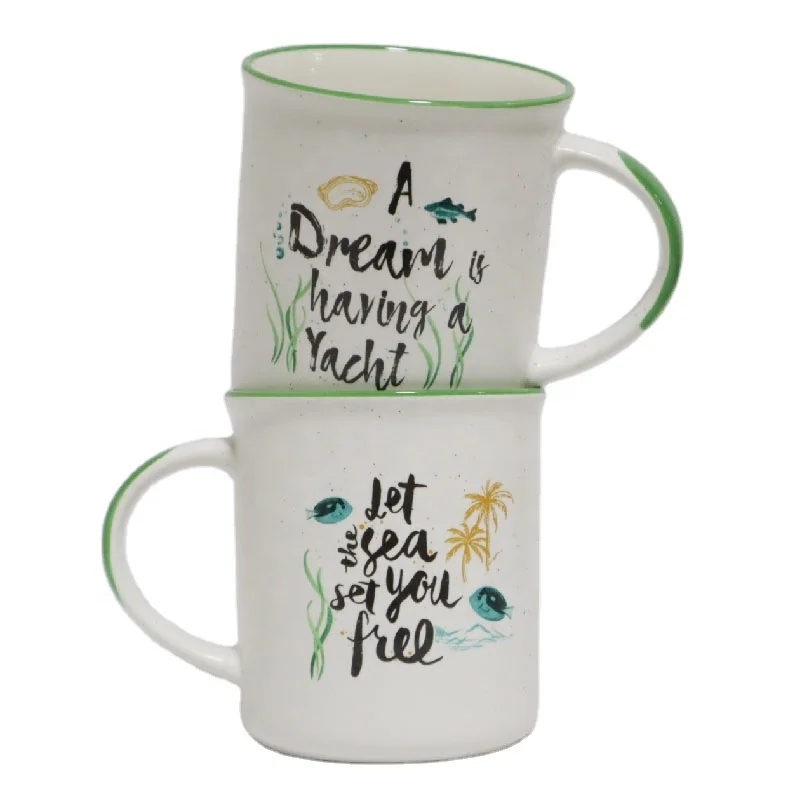 
Wholesale Personalised Color Glazed Campfire Stoneware Coffee Cup China Supplier Printing Enamel Mug Custom Logo 