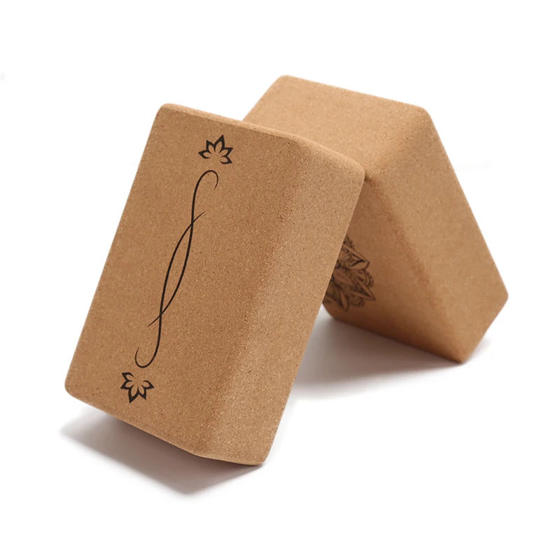 Natural and Eco-Friendly Cork Yoga Blocks Brick for Yoga Pilates and Balance Training