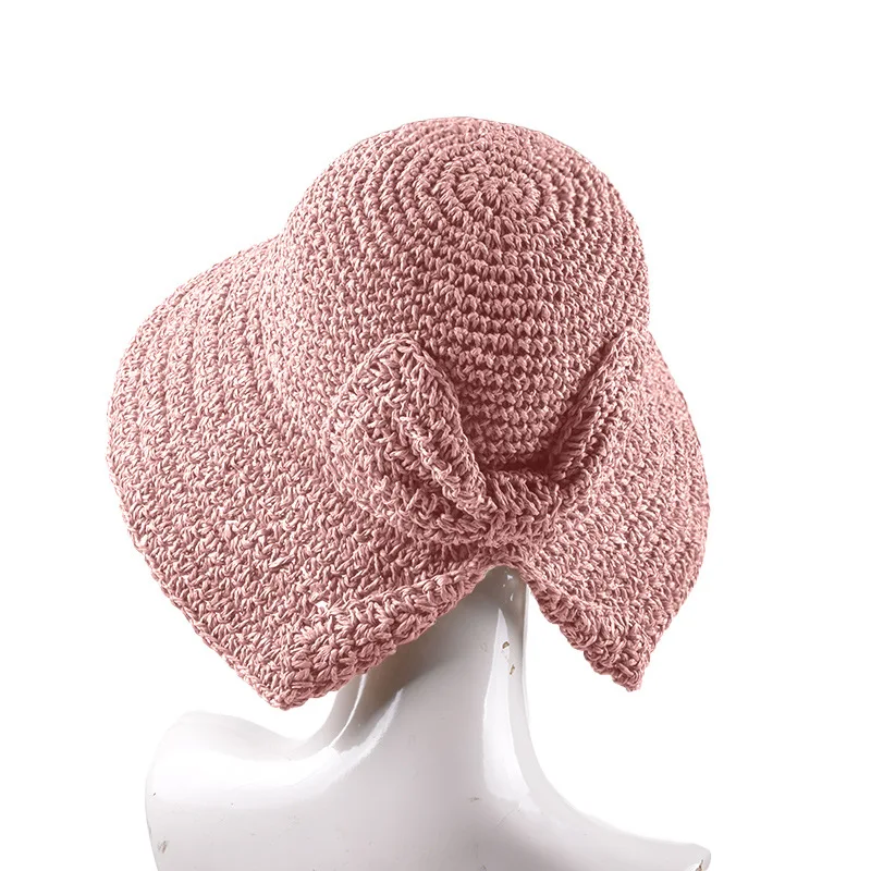 KH-18  Wholesale handmade Natural raffia straw hat wide brim hats for outdoor activities fashion straw caps