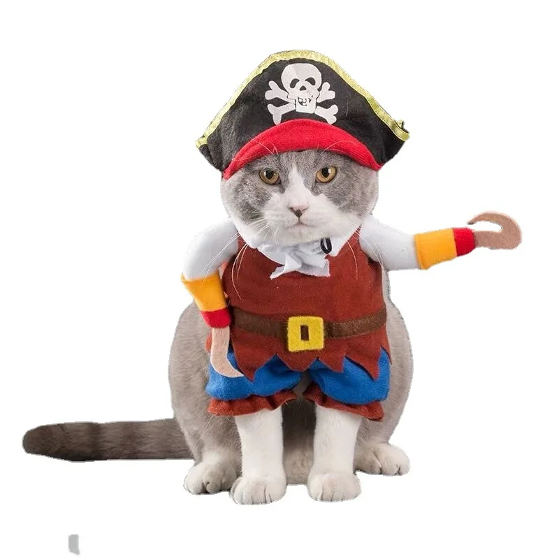 Funny Halloween pet suit doctor pirate dogs and cats upright pet costume