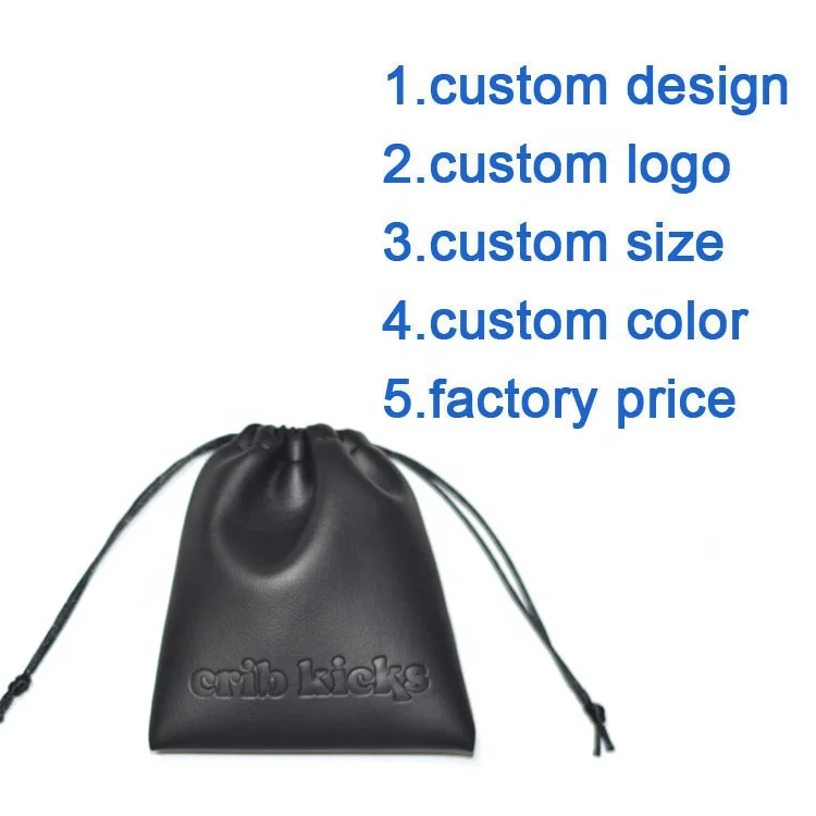 Custom High end mini drawstring waterproof Soft PU leather jewelry pouch
