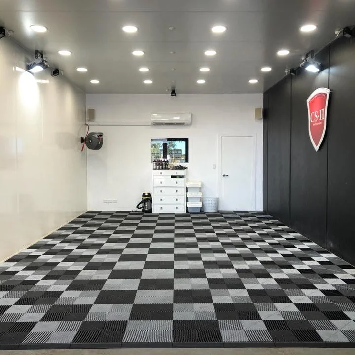 Оптовая продажа с фабрики Лидер продаж полипропиленовая напольная плитка для автомобиля гаража 400 мм x Экологически чистая прочная сделай сам