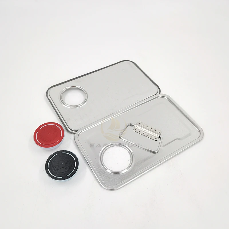 Custom  Tin Can Assembly Accessories Square Tin Can Top and Bottom Engine Oil Can Component