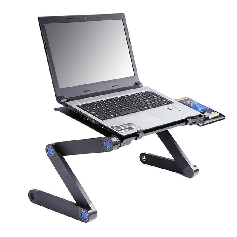 Cooling aluminium alloy laptop stand with foldable legs portable metal laptop table stand with factory price Haiyuan for bed