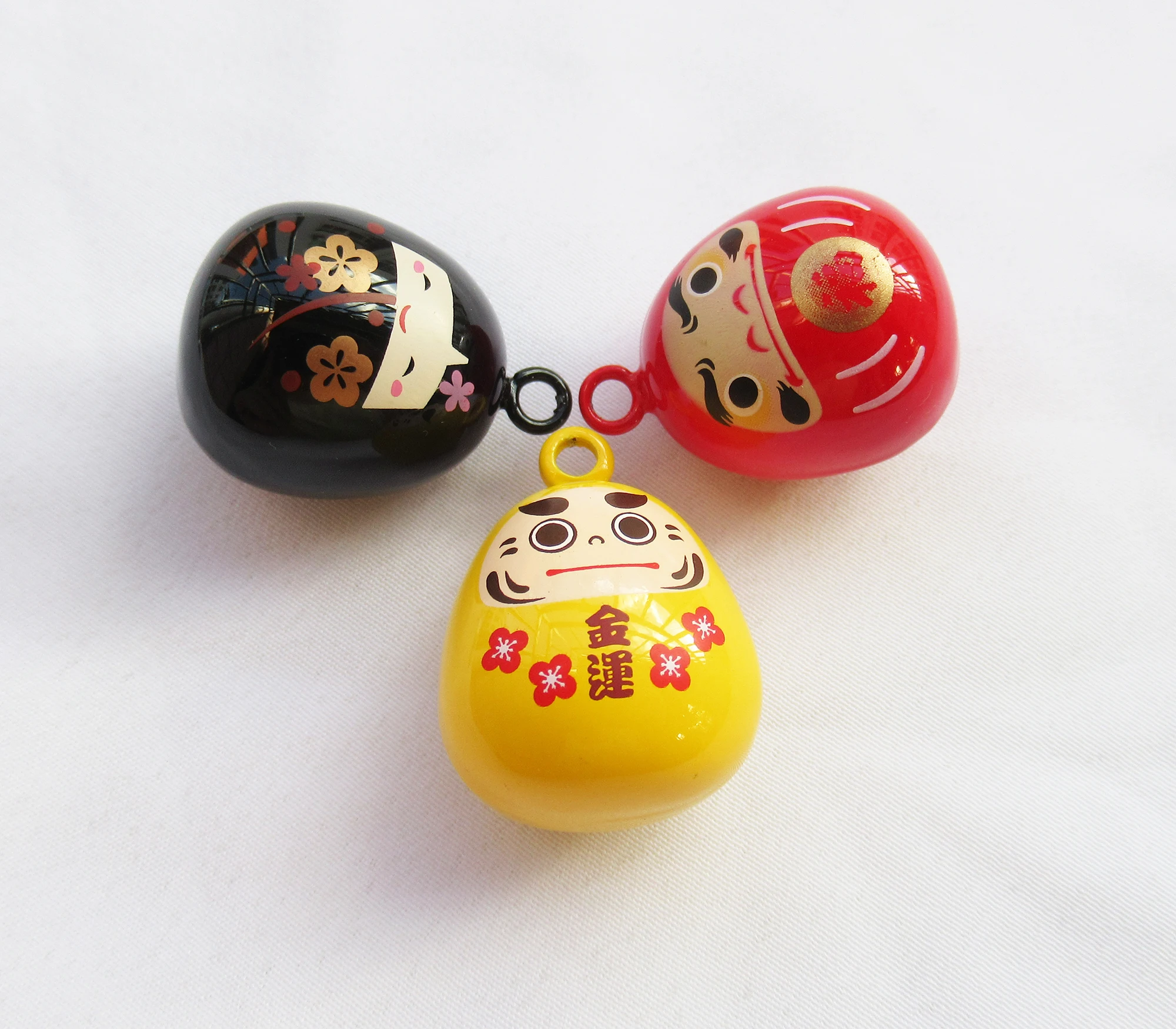 Japanese Daruma Doll Bell 20x27mm Wishing Jingle Bells