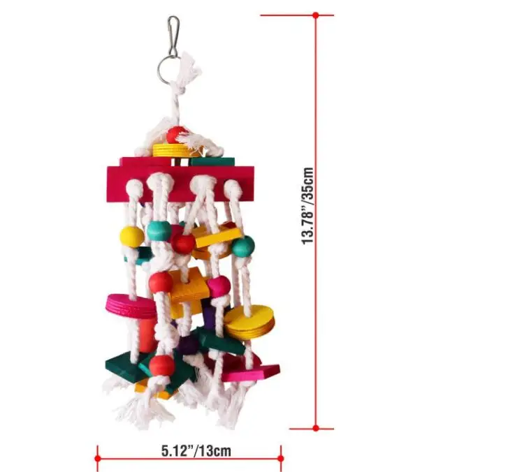 Colored building blocks chewing string bird toy parrot chewing toy pet supplies