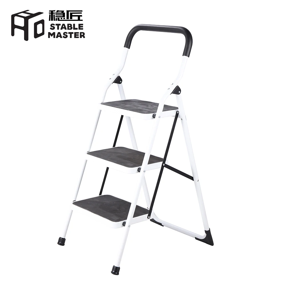Three-Step Ladder Thickened Iron Pipe Electroplating Telescopic Ladder