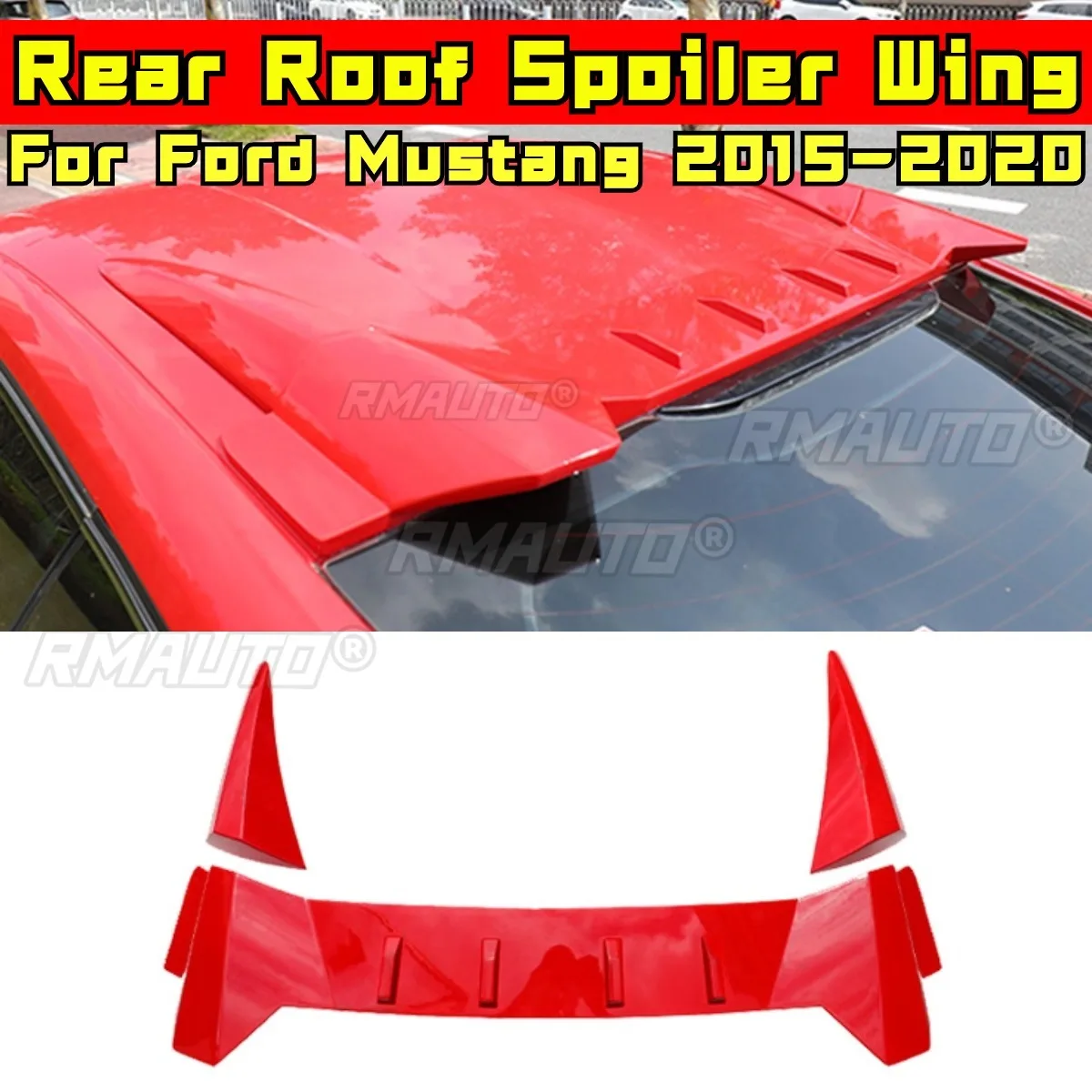 Mustang Roof Spoiler Red Combat Style Rear Trunk Wing Rear Roof Spoiler Body Kit For Ford Mustang 2015-2020 Car Accessories