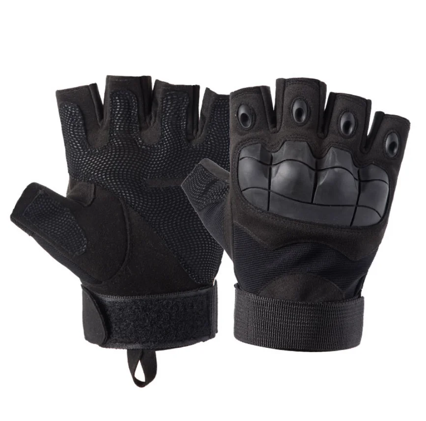 Лидер продаж, износостойкие противоскользящие защитные ударопрочные зимние армейские военные тактические перчатки с полупальцами для кемпинга