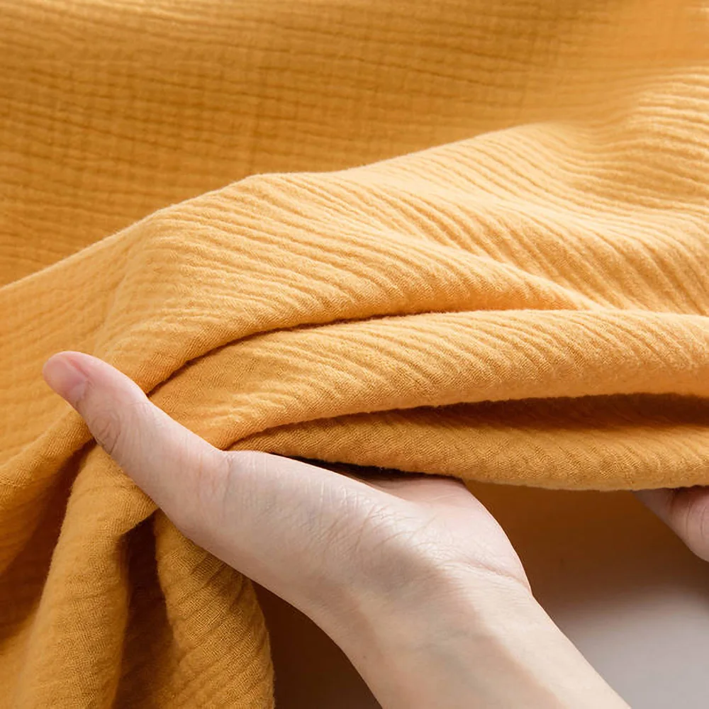 
Per meter price wrinkle textiles 100% cotton double gauze fabric for baby 
