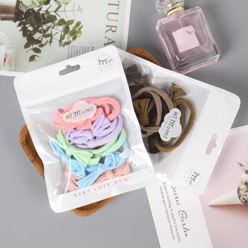 New Korean gradient color fabric bow girl heart double ponytail hair rope solid color children pill hair ring