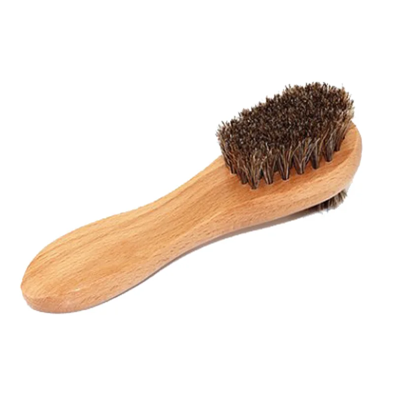 Horse Hair Shoe Brush Wooden Handle