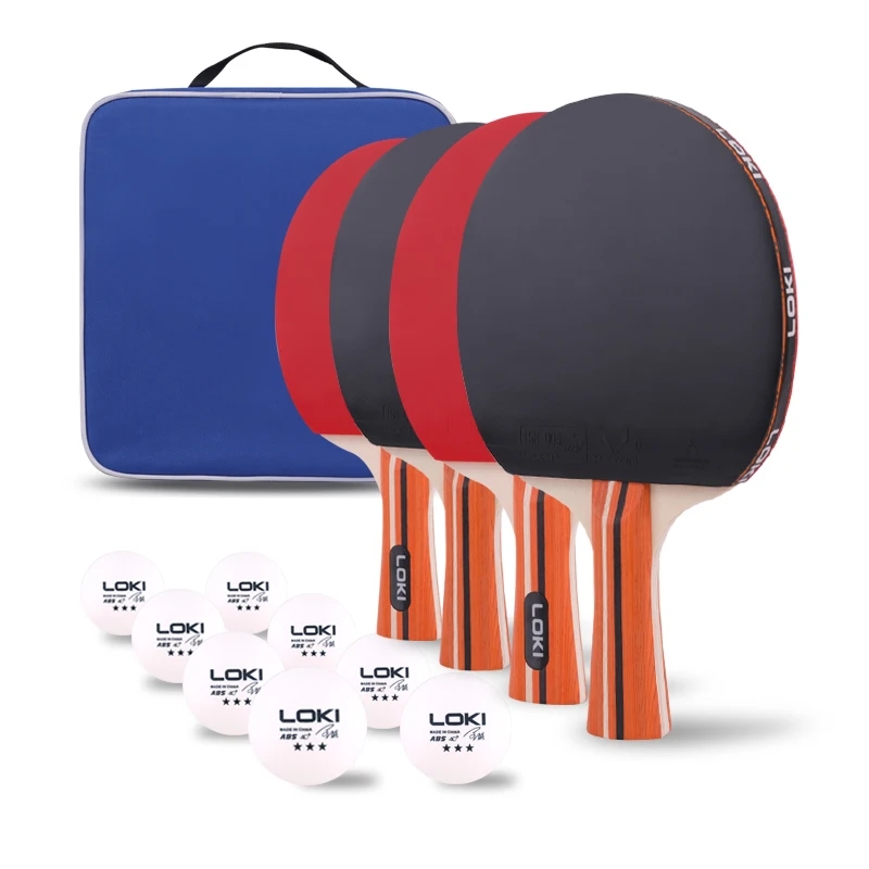 LOKI Hot amazon ittf approved rubber pingpong table tennis bat set