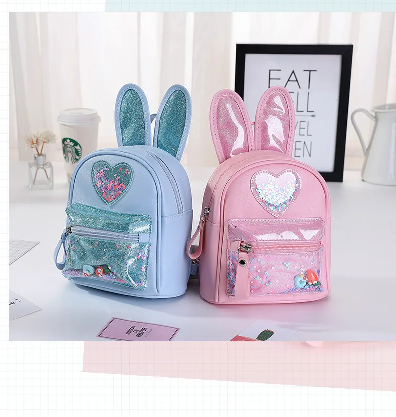 2022 Fashionable Sequins Korea Style Cartoon Rabbit Designer Backpack School Bags Trolley School Bags for Girls