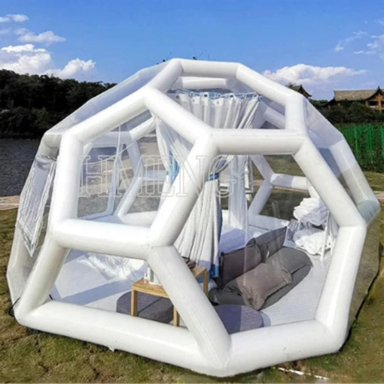 Huanmeng Inflatable Clear Dome Bubble Tent Room Transparent Outdoor Single Tunnel House Tent Hotel