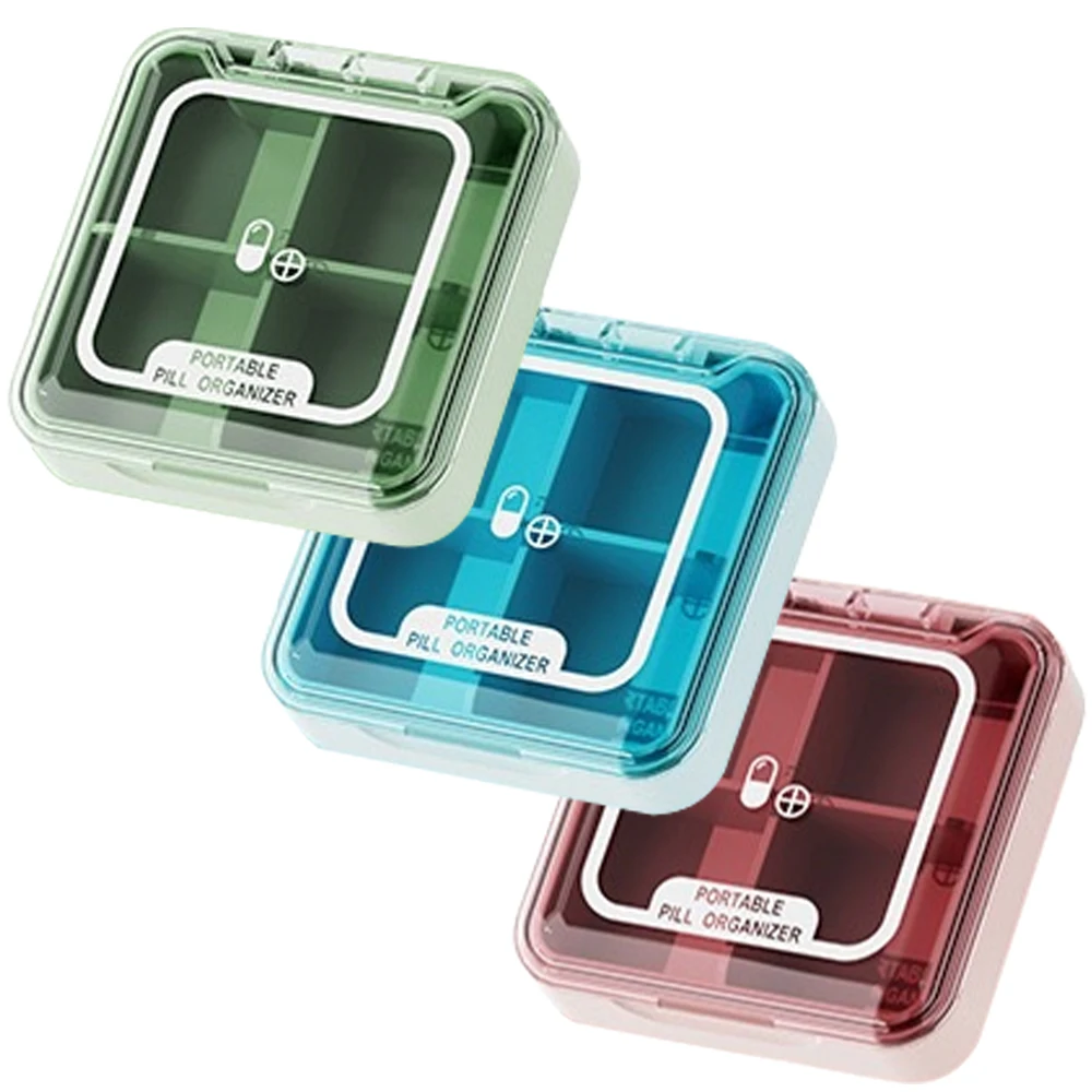 Thickened Plastic Portable Transparent Medicine Box Carry-on Dust-proof Pill Sealed Box Jewelry Packaging Small Storage Box