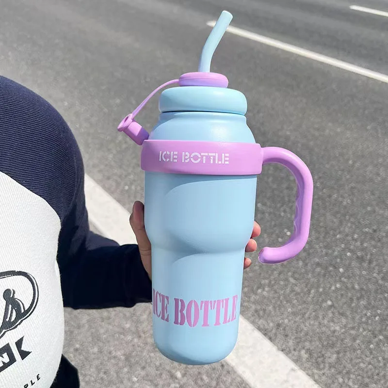 Factory Direct 1300 Ml 304 Milk Tea Cups Lucky Belly Cup Insulation Lovely With Handle Cups