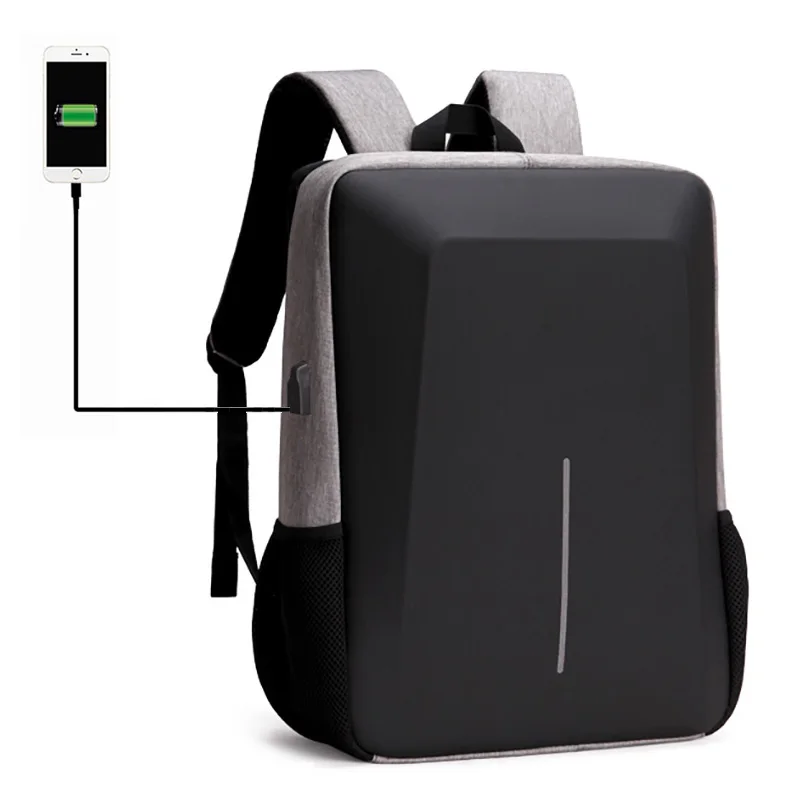 Hot Selling EVA Safety Reflective With Tie Rod Fixing Strap Men Waterproof Hardshell Laptop Backpacks With USB