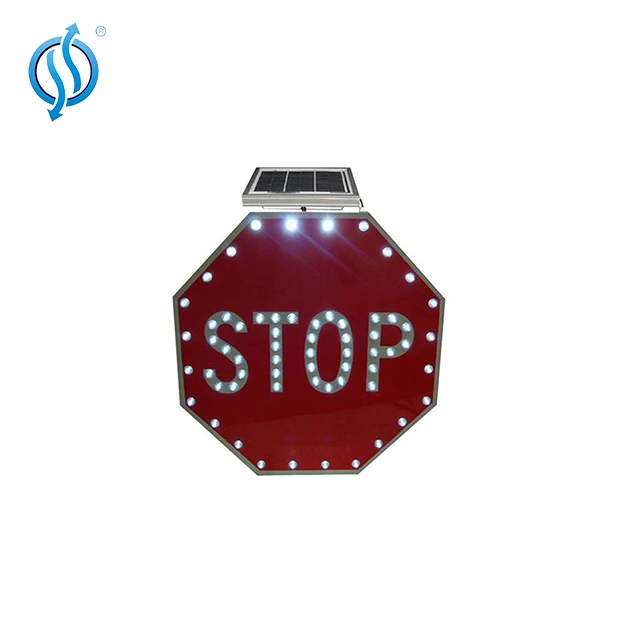 Reflector Solar Panel Stop Mark Traffic Signs Led Arrow Light Signal Board 4pcs Solar Balizas Sign With Blinking Lights