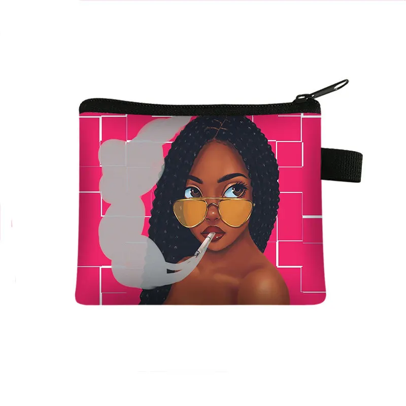 African Girl Coin Purse Portable Polyester Coin Key Storage Card Bag Handbag African Wallet Factory Price New Women Opp Bag 3pcs