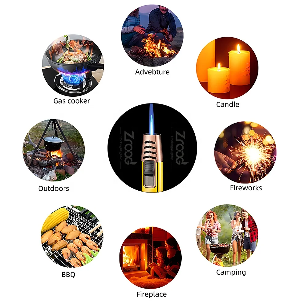 Portable Cigar Torch Lighters For Men Hitter Lighter Highlighters Kitchen Candles Camping Portable Cigar Torch Lighters