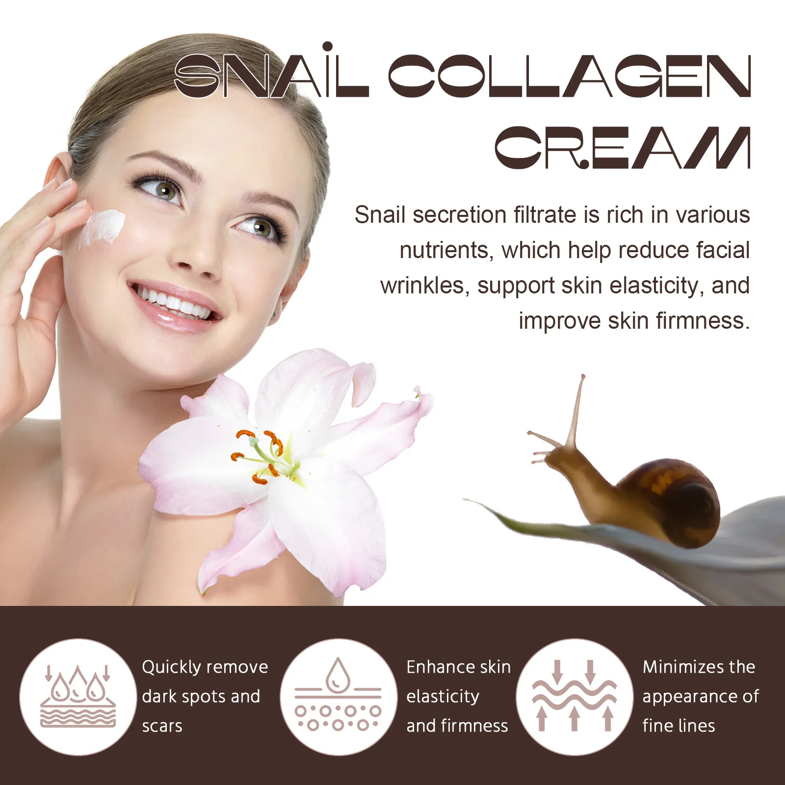 Snail stock solution  Moisturizer Anti-Aging Face Cream Whitening  Firm skin Reduce fine lines Face Cream