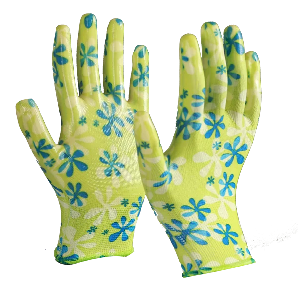 Перчатки guantes фабричные нейлоновые перчатки с покрытием ладони из нитрила 13 калибра для использования в саду