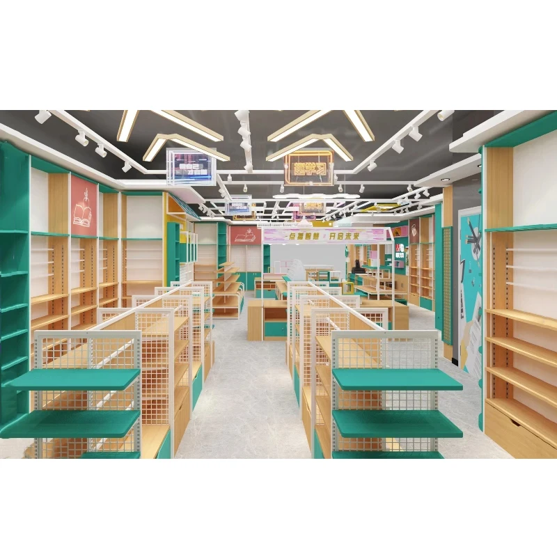 Meicheng Stationery Shop Design Simple Bookshelf Multi-Layer Floor Rack Book Cabinet Boutique Display Stands