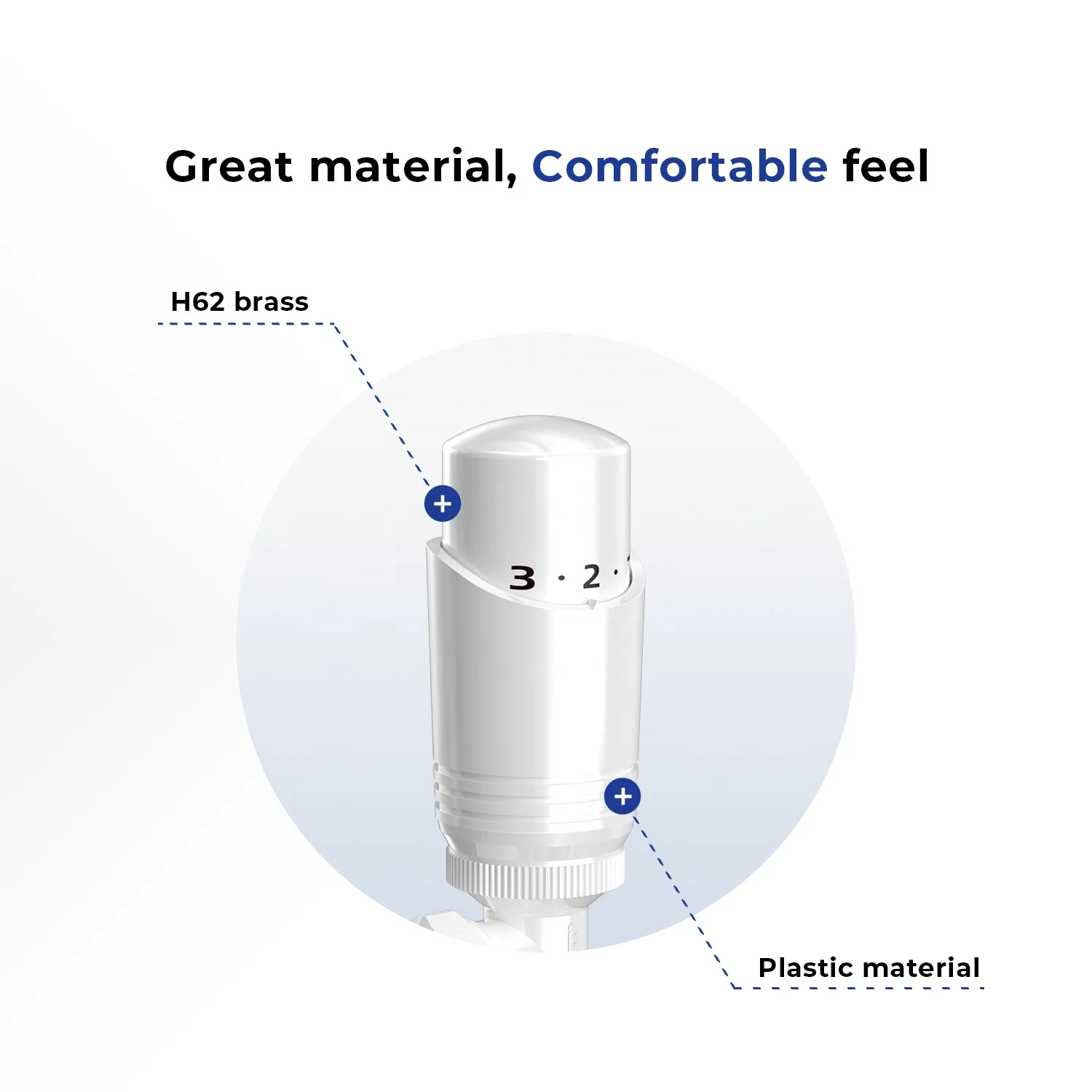 IVANCI 15mm White Chrome Thermostatic Radiator Valves in Smart Home Plumbing Materials