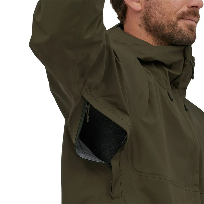 Packable Waterproof Breathable Membrane Outdoor  Wind Shell Hiking Travel Men Rain Jackets