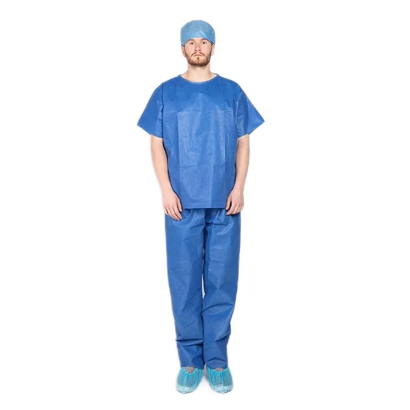 Hospital Uniforms Nursing Disposable Scrubs Suit Medical Nonwoven Scrub Suit PP SMS