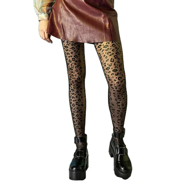women fashion leopard tights pantyhose hosiery custom pantyhose printing
