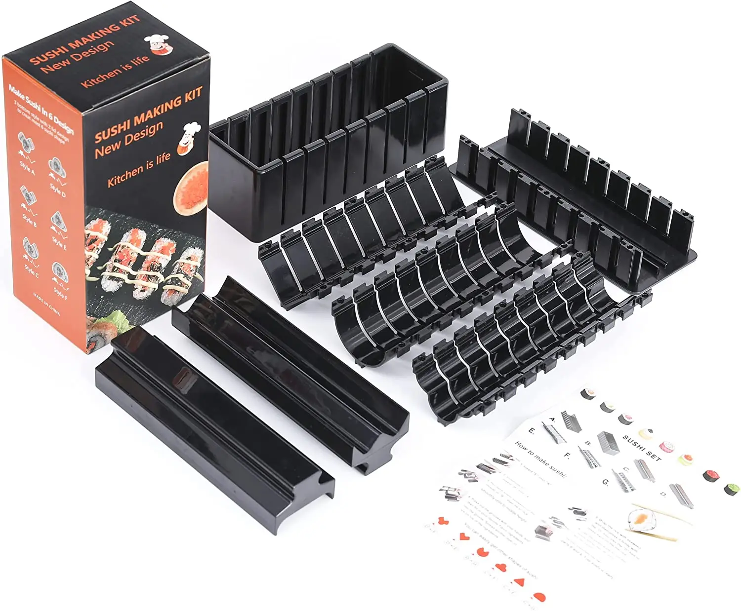 Sushi Making Kit Mold Food Grade Plastic, Sushi Maker Rice Vegetable Meat Diy Sushi Kit Machine kitchen Utensils