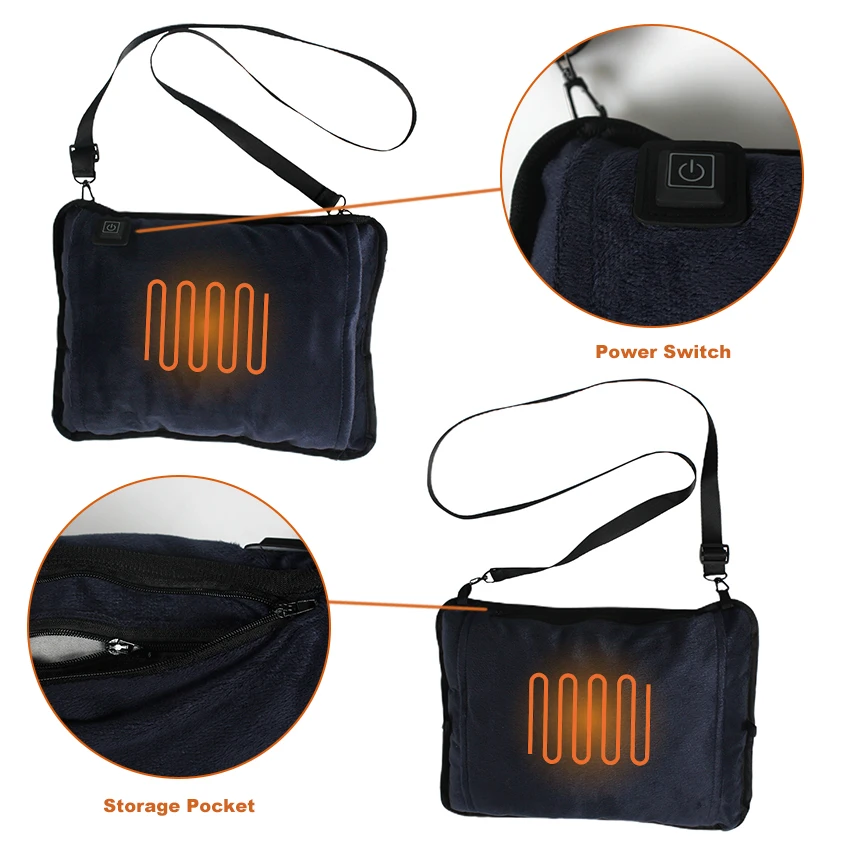 Hand warmers Rechargeable Portable Graphene Heated Gloves Handwarmers Bag with Fast Electric Heating Pouch