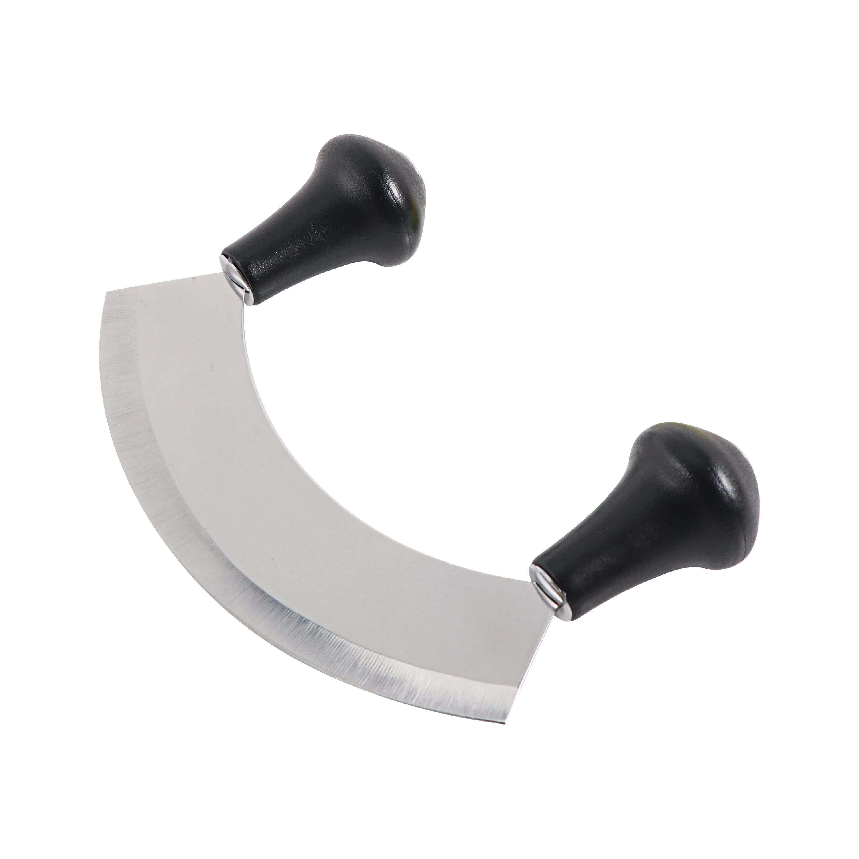 Onion Herb Crescent Chopper and Acacia Wood Cutting Board Mezzaluna Knife