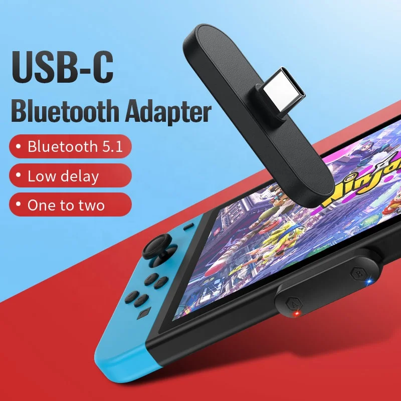 Беспроводной аудио передатчик для Switch Lite PS4 PS5 PC TV BT5.1 Bluetooth адаптер с низкой задержкой совместимые Airpods