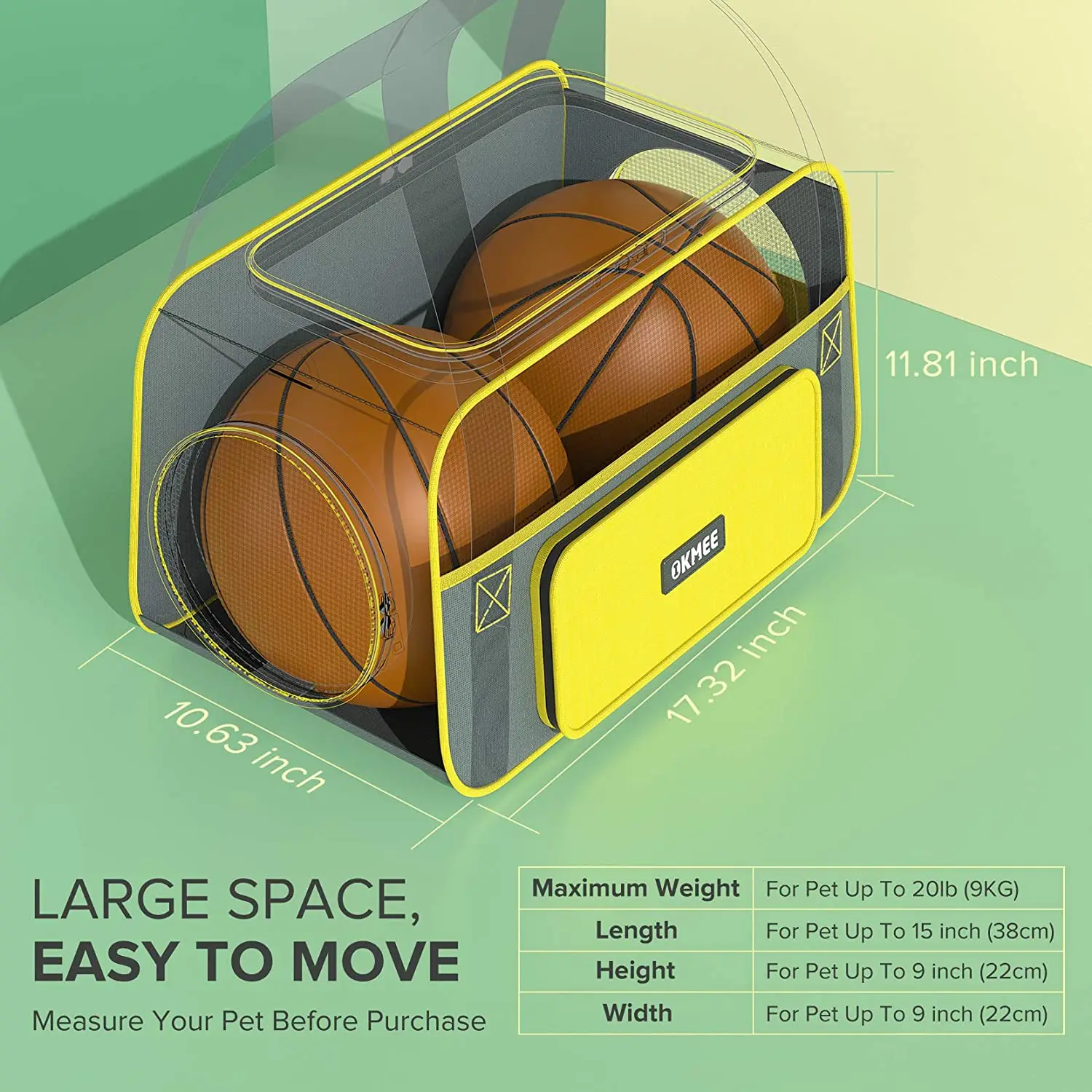 
Soft Pet Carrier for Small Medium Cats Dogs Puppies with Big Space Airline Approved Escape-Proof Breathable Leak-Proof, 