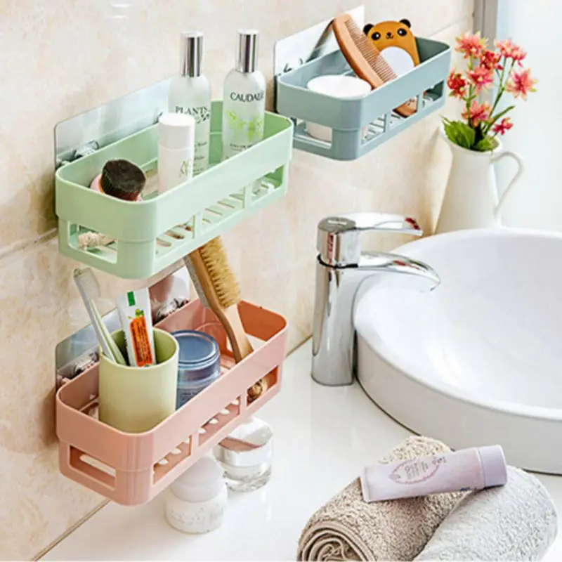 Hot Sale Shelves No-drill Shelf bathroom accessories Shower Storage Rack Holder Kitchen Organizer Bathroom Punch Corner Frame