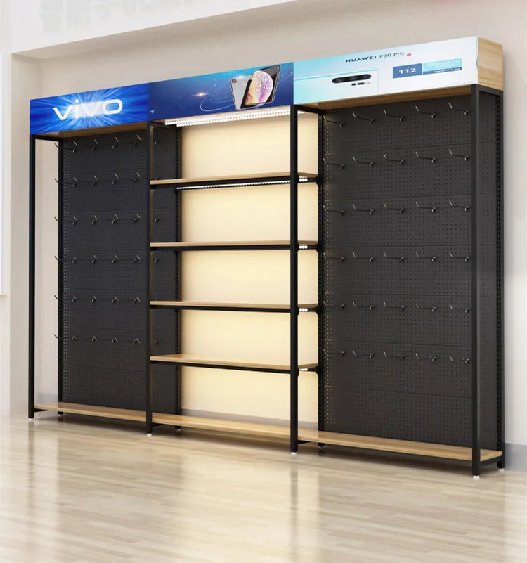 Phone Retail Shops Metal Floor Display Racking For Cellphone Accessories Headphone Display Hook Holder Stand
