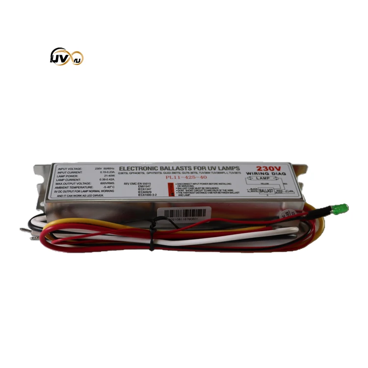 PL11-425-40 Quick Start 40W Uv Lamp Ballast Ultraviolet Disinfection Uvc Light Electronic Ballasts For Uv Germicidal Lamp