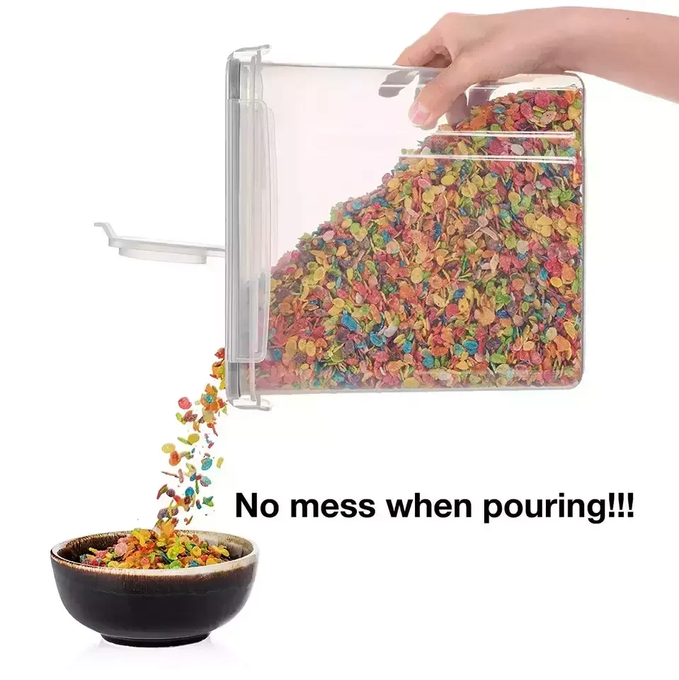 2 Pack 4l Large Plastic Airtight Dry Food Storage Container Set with Lid