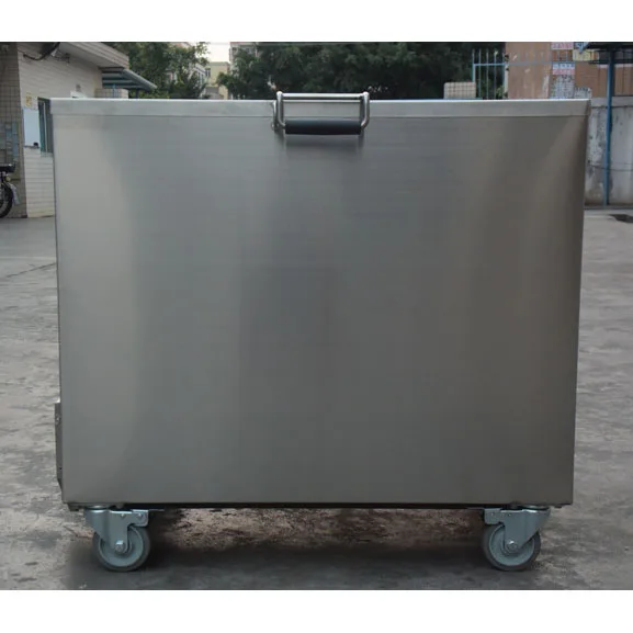 Large commercial kitchen equipment soak tank cleaning oil grease hood filter carbon fat tank