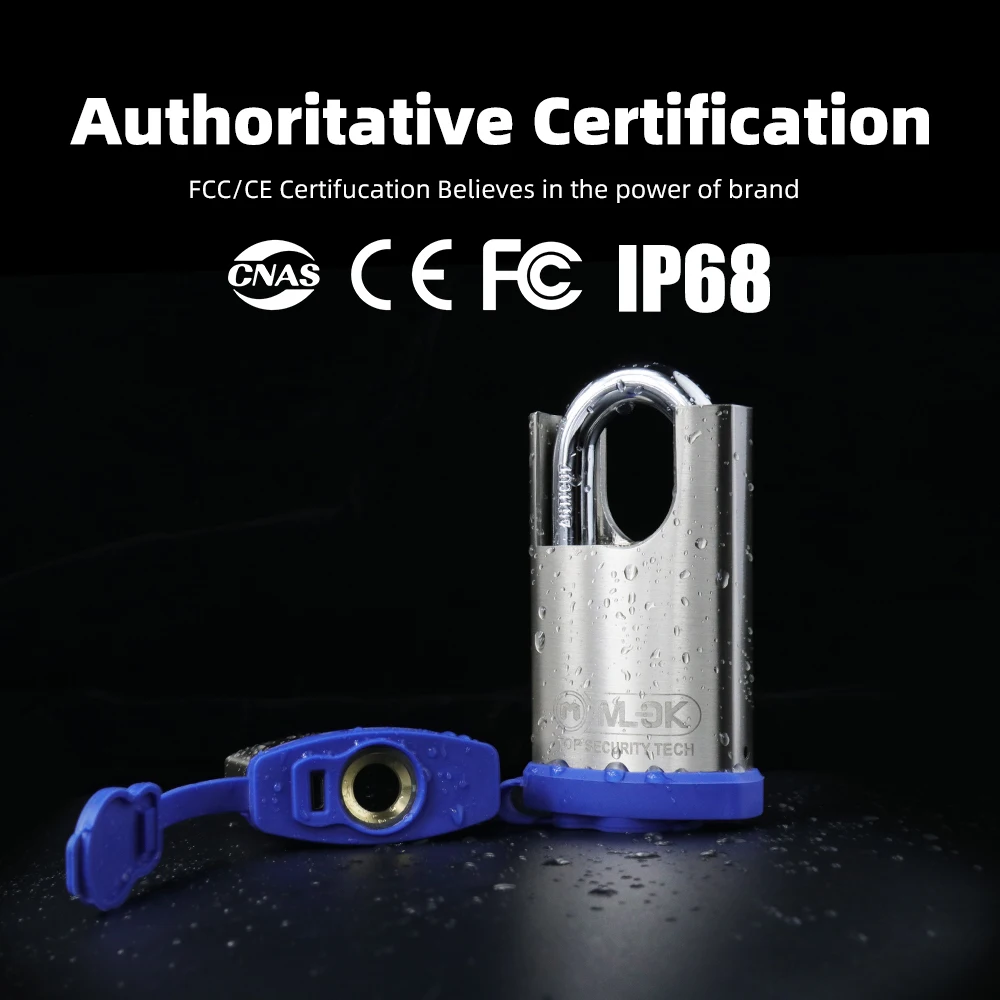 Brass Smart USB app warehouse padlock with fingerprint