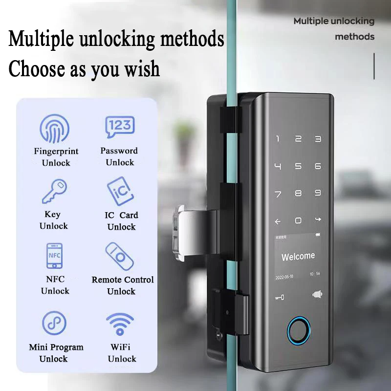 Qleung New Pattern Glass Door Lock G9S Tuya Remote Control High Quality Fingerprint Intelligent Door Lock