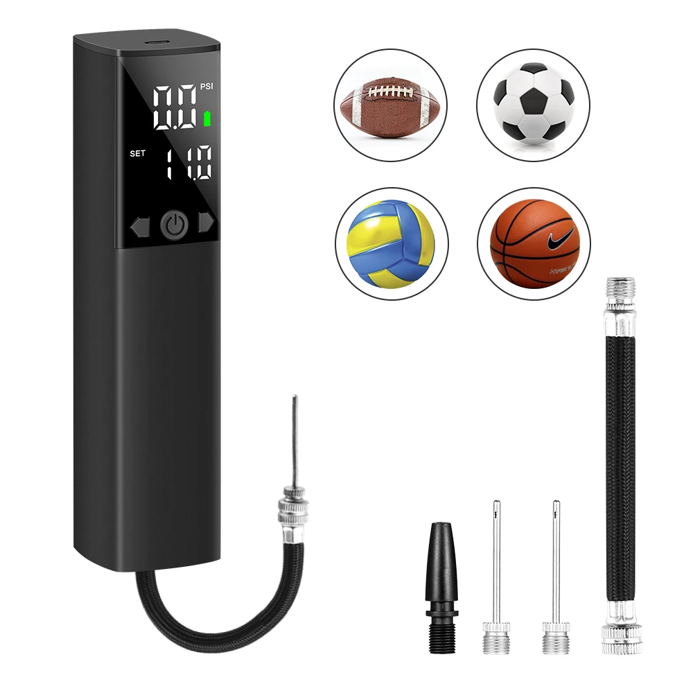 Newo Soccer Basketball Football Volleyball pump  Portable Smart Air Ball Pump with nozzle needles for sports