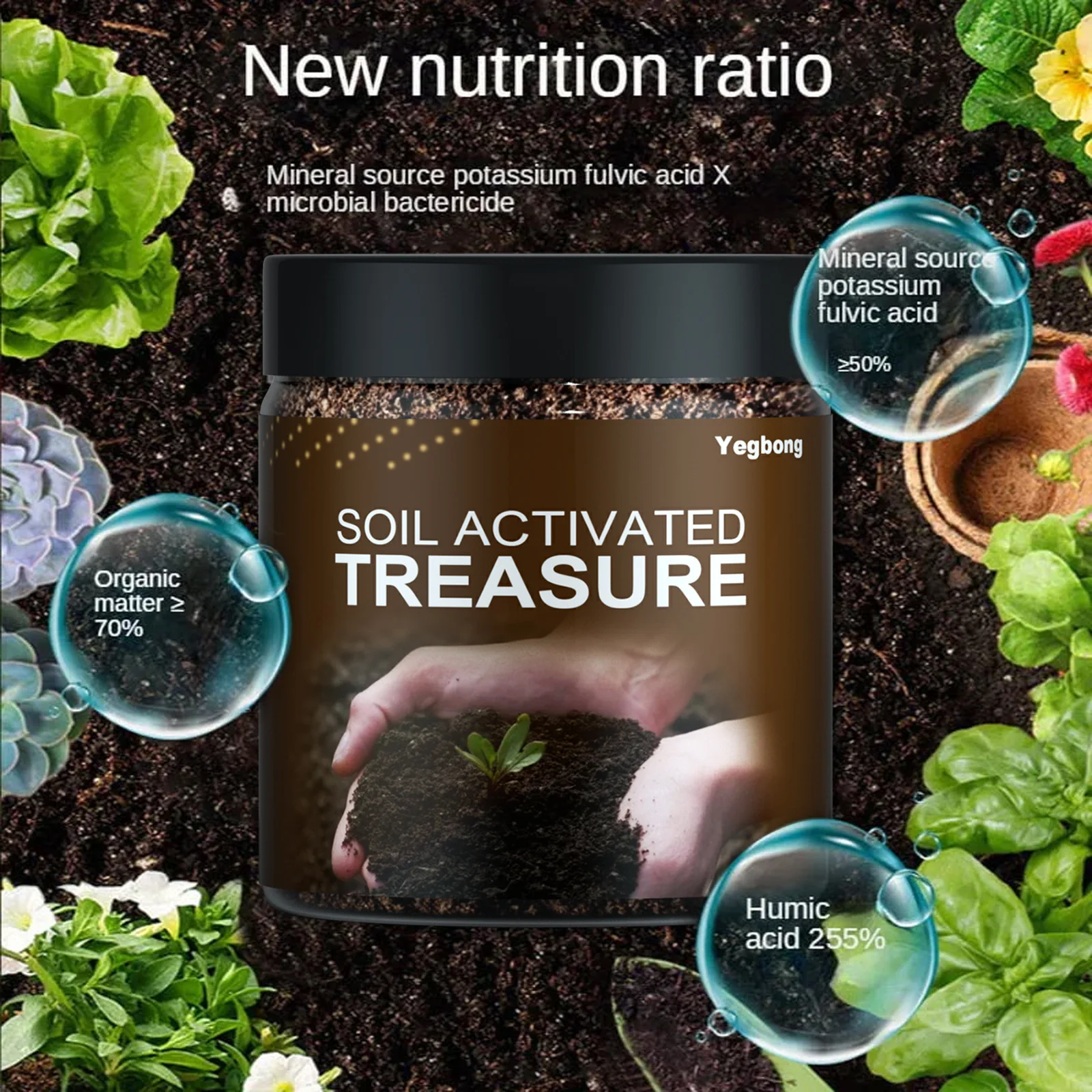 Yegbong Soil Nutrient Agent Promote Rooting Soil Nutrient Improving Powerful Effective Soil Activator