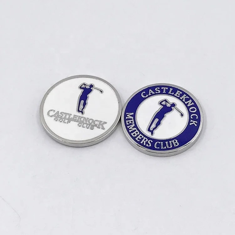 Other Golf products custom colored enameled stamped company logo double sided golf ball marker