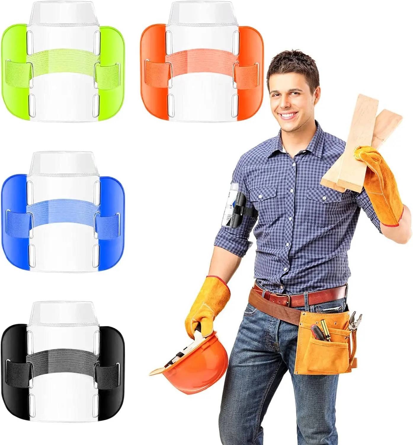 Мягкая пластиковая эластичная повязка на руку держатель для фото и идентификатора светоотражающий SIA Security