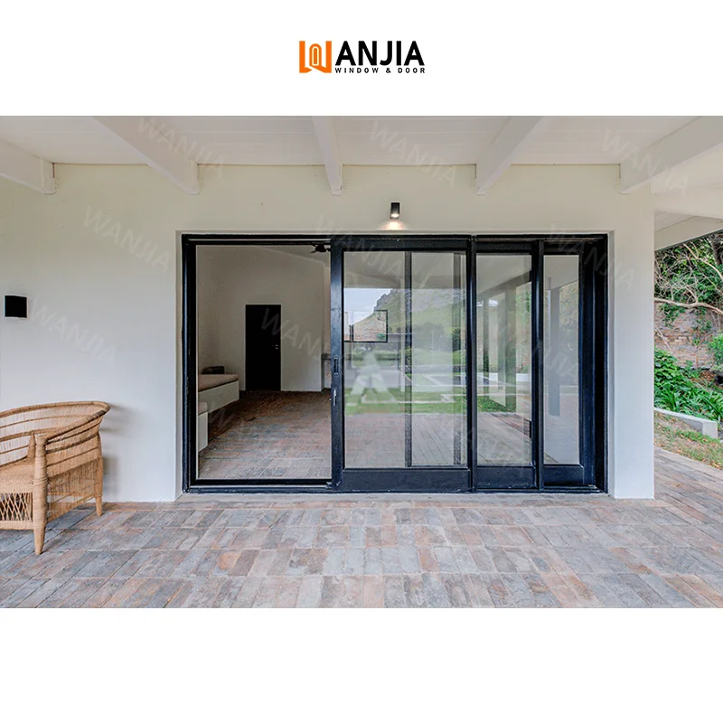 WANJIA Supplier custom external sliding aluminium doors modern lift sliding double glazed doors patio sliding glass doors